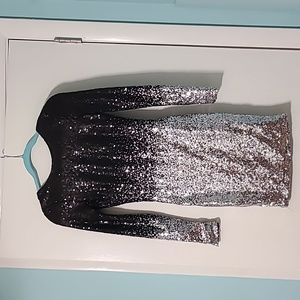 Black & Silver Sequin dress, open back